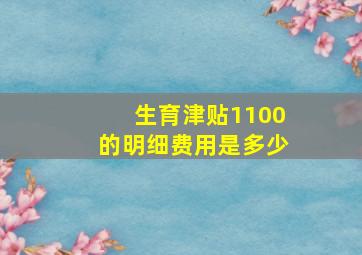 生育津贴1100的明细费用是多少