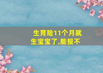 生育险11个月就生宝宝了,能报不