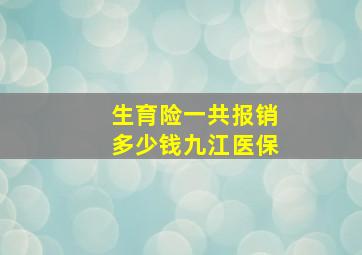 生育险一共报销多少钱九江医保