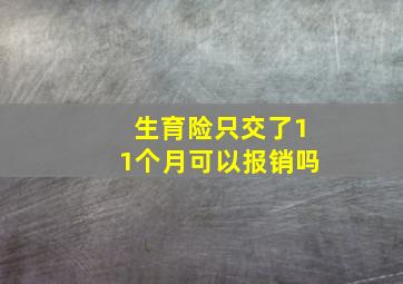 生育险只交了11个月可以报销吗