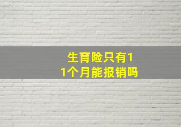 生育险只有11个月能报销吗