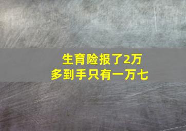 生育险报了2万多到手只有一万七