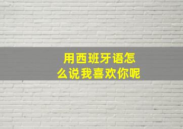 用西班牙语怎么说我喜欢你呢