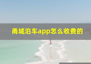 甬城泊车app怎么收费的