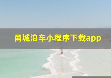 甬城泊车小程序下载app