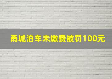 甬城泊车未缴费被罚100元