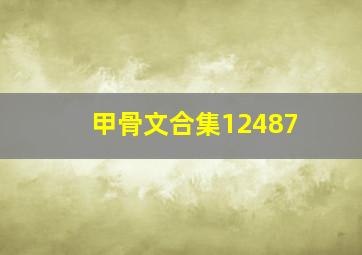 甲骨文合集12487