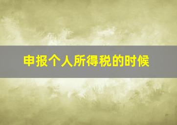 申报个人所得税的时候