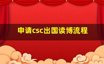 申请csc出国读博流程