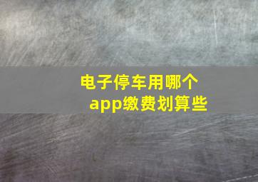 电子停车用哪个app缴费划算些