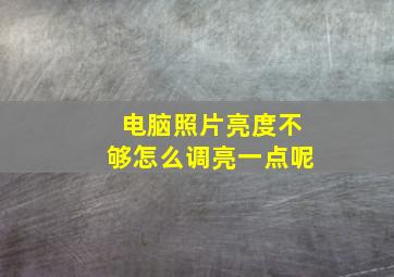 电脑照片亮度不够怎么调亮一点呢