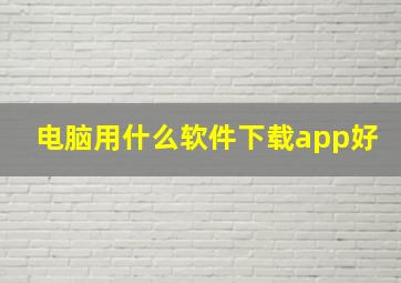 电脑用什么软件下载app好