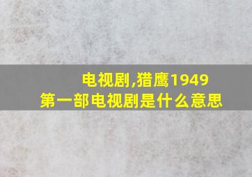 电视剧,猎鹰1949第一部电视剧是什么意思