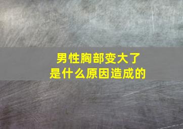 男性胸部变大了是什么原因造成的