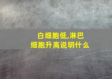 白细胞低,淋巴细胞升高说明什么