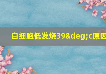 白细胞低发烧39°c原因