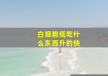 白细胞低吃什么东西升的快