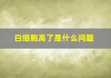 白细胞高了是什么问题