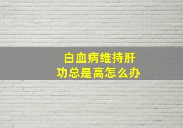 白血病维持肝功总是高怎么办