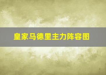 皇家马德里主力阵容图