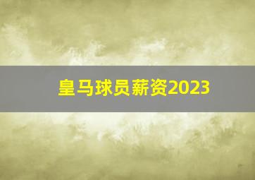 皇马球员薪资2023