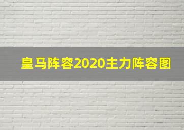 皇马阵容2020主力阵容图