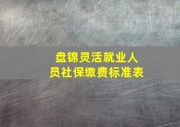 盘锦灵活就业人员社保缴费标准表