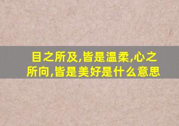 目之所及,皆是温柔,心之所向,皆是美好是什么意思