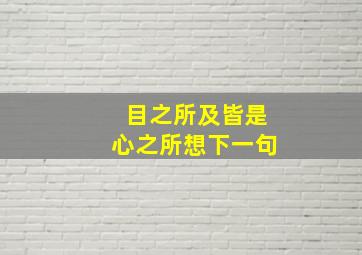 目之所及皆是心之所想下一句