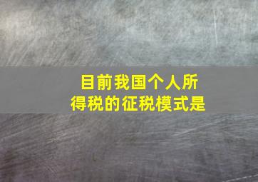 目前我国个人所得税的征税模式是