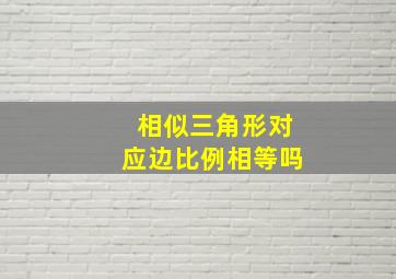 相似三角形对应边比例相等吗