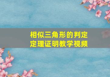 相似三角形的判定定理证明教学视频