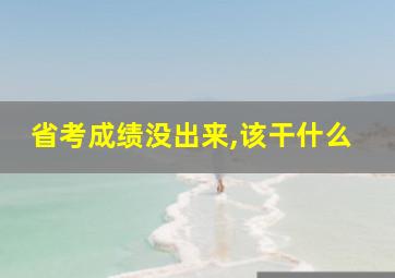 省考成绩没出来,该干什么