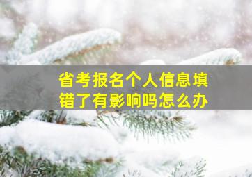 省考报名个人信息填错了有影响吗怎么办