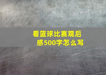 看篮球比赛观后感500字怎么写