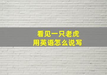 看见一只老虎用英语怎么说写