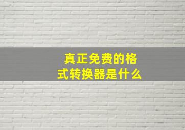 真正免费的格式转换器是什么