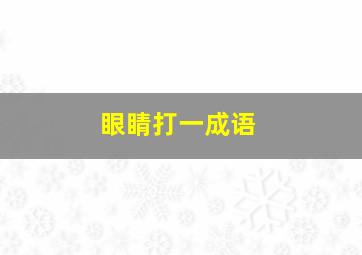 眼睛打一成语