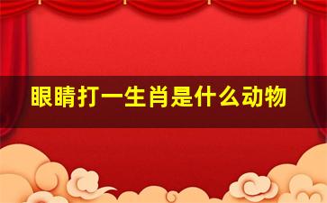 眼睛打一生肖是什么动物