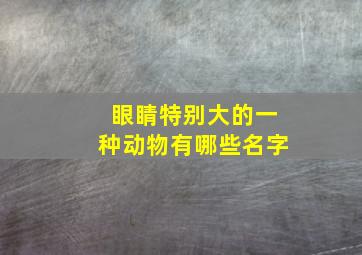 眼睛特别大的一种动物有哪些名字