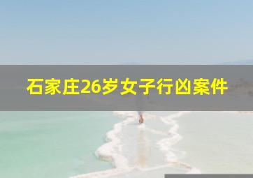 石家庄26岁女子行凶案件