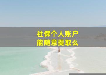 社保个人账户能随意提取么