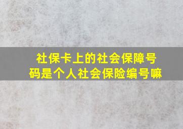 社保卡上的社会保障号码是个人社会保险编号嘛