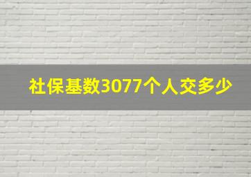 社保基数3077个人交多少