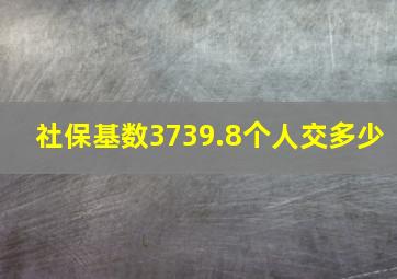 社保基数3739.8个人交多少