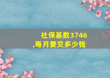 社保基数3746,每月要交多少钱