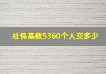 社保基数5360个人交多少