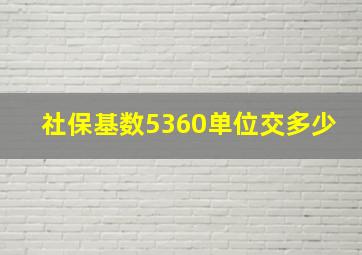 社保基数5360单位交多少