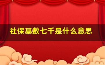 社保基数七千是什么意思