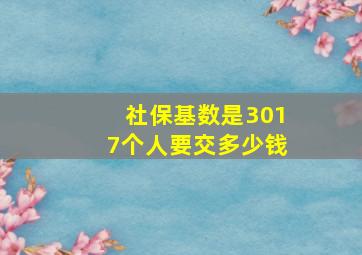 社保基数是3017个人要交多少钱